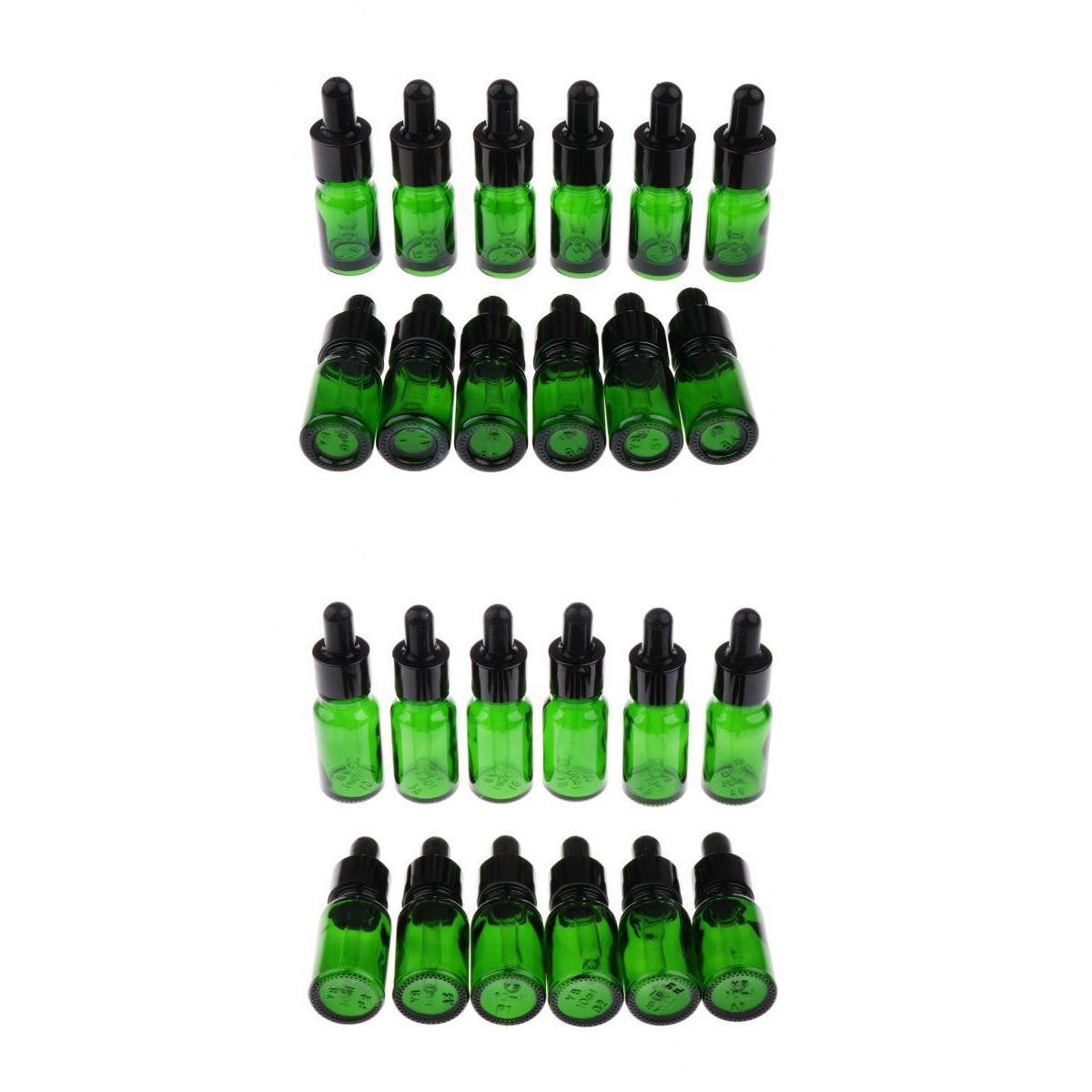 24 Pieces Mini Glass Dropper Bottles For Essential Oil Makeup Liquid 5/10ml