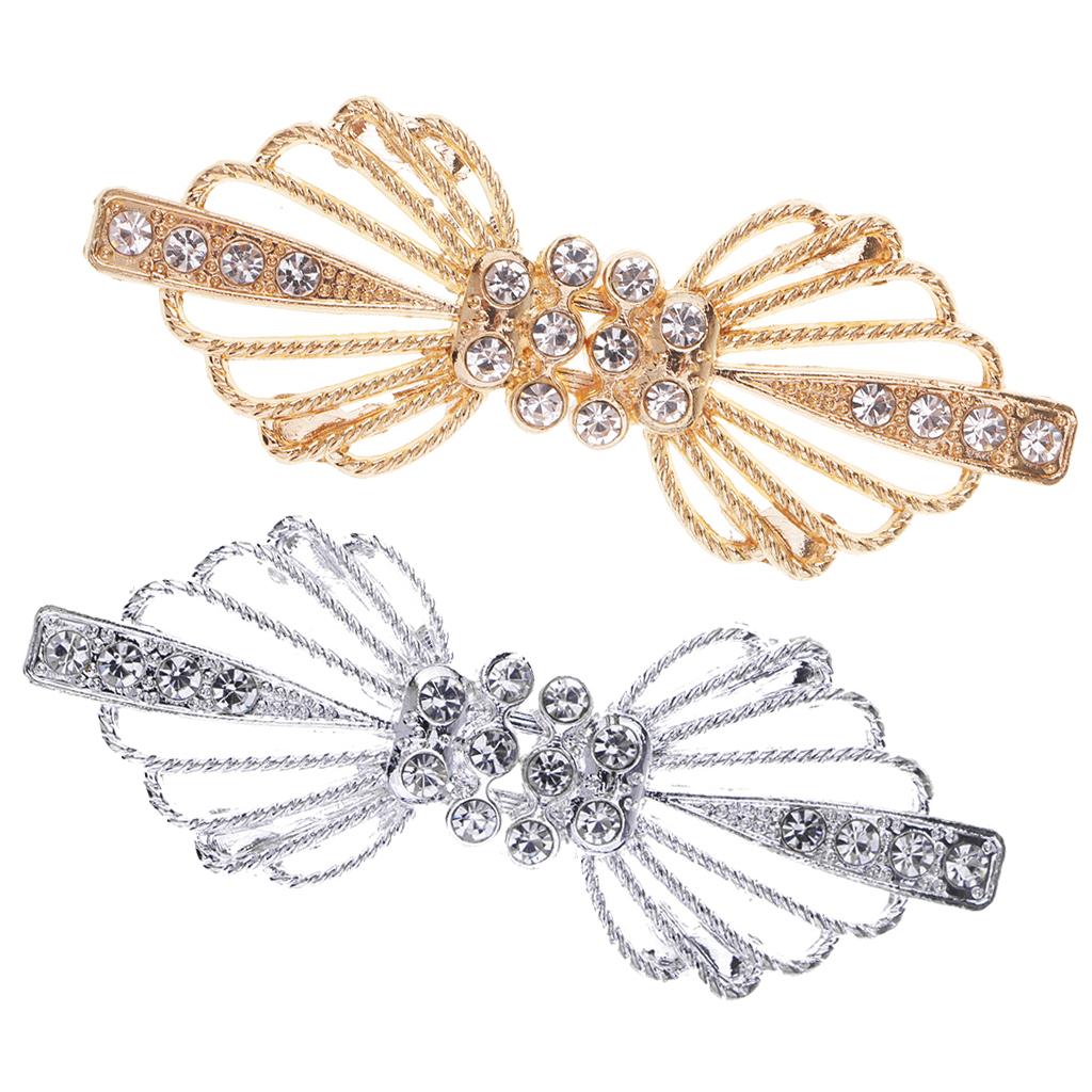 2 Pair Crystal Wedding Closure Hook and Eye Clasp for Sewing Crafts Supplies
