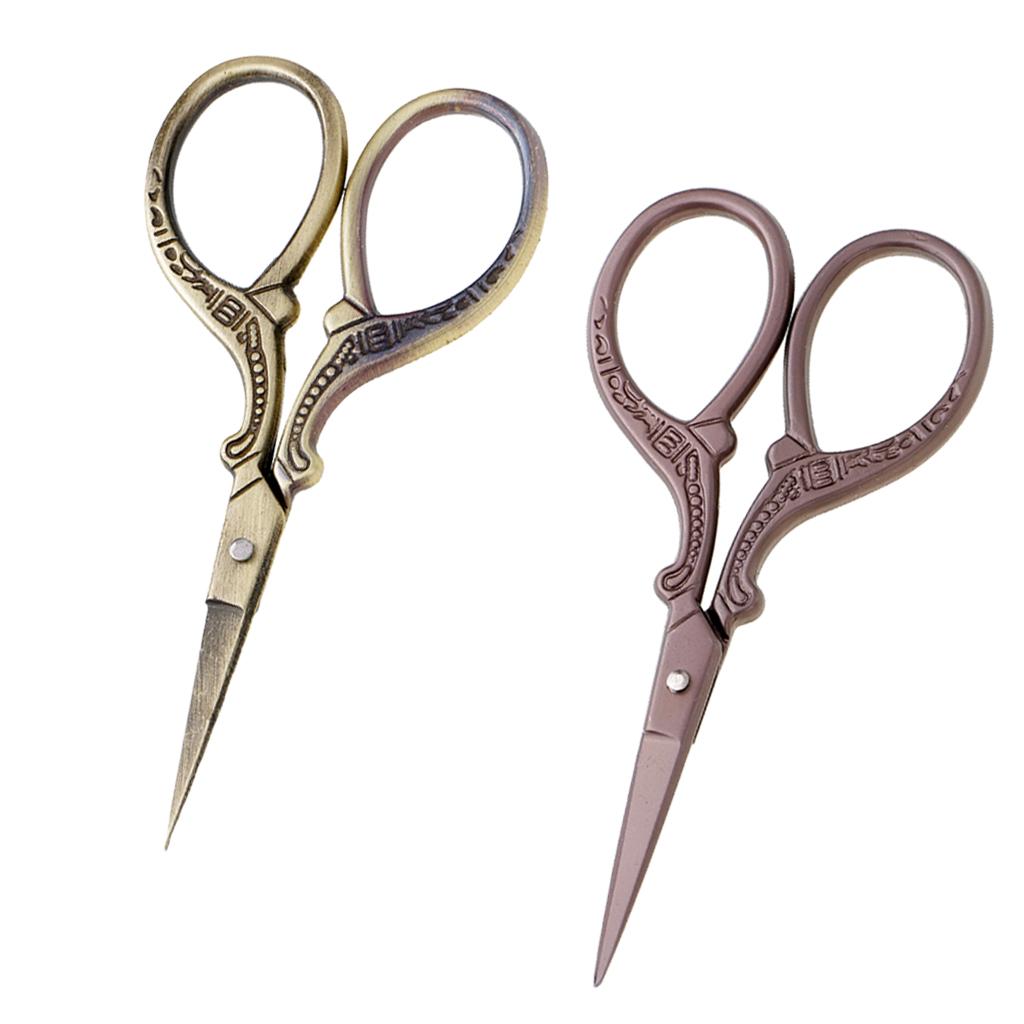 2pcs Vintage Embroidery Stainless Steel Scissor for Cross Stitch Sewing Tool
