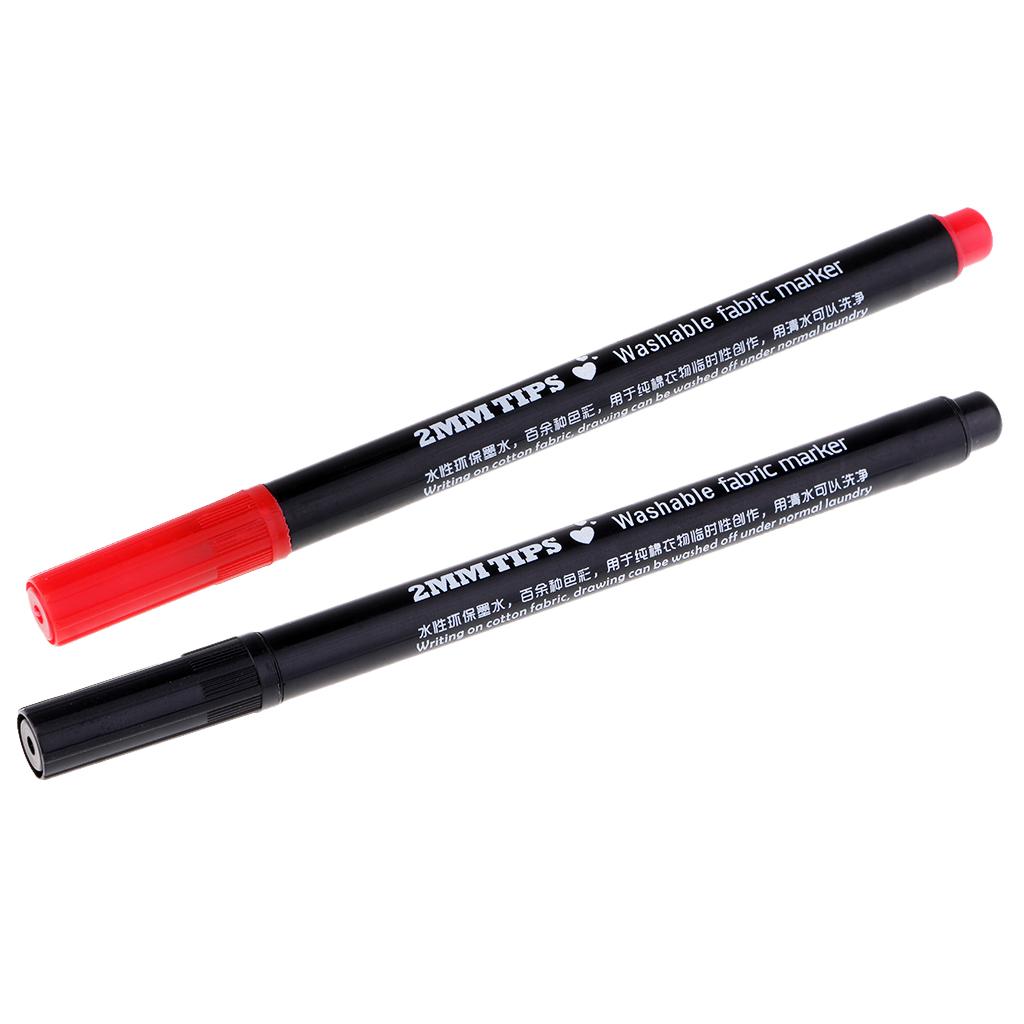 2pcs Washable Fabric Paint Pen Marker Textile Clothes Shoes DIY Craft