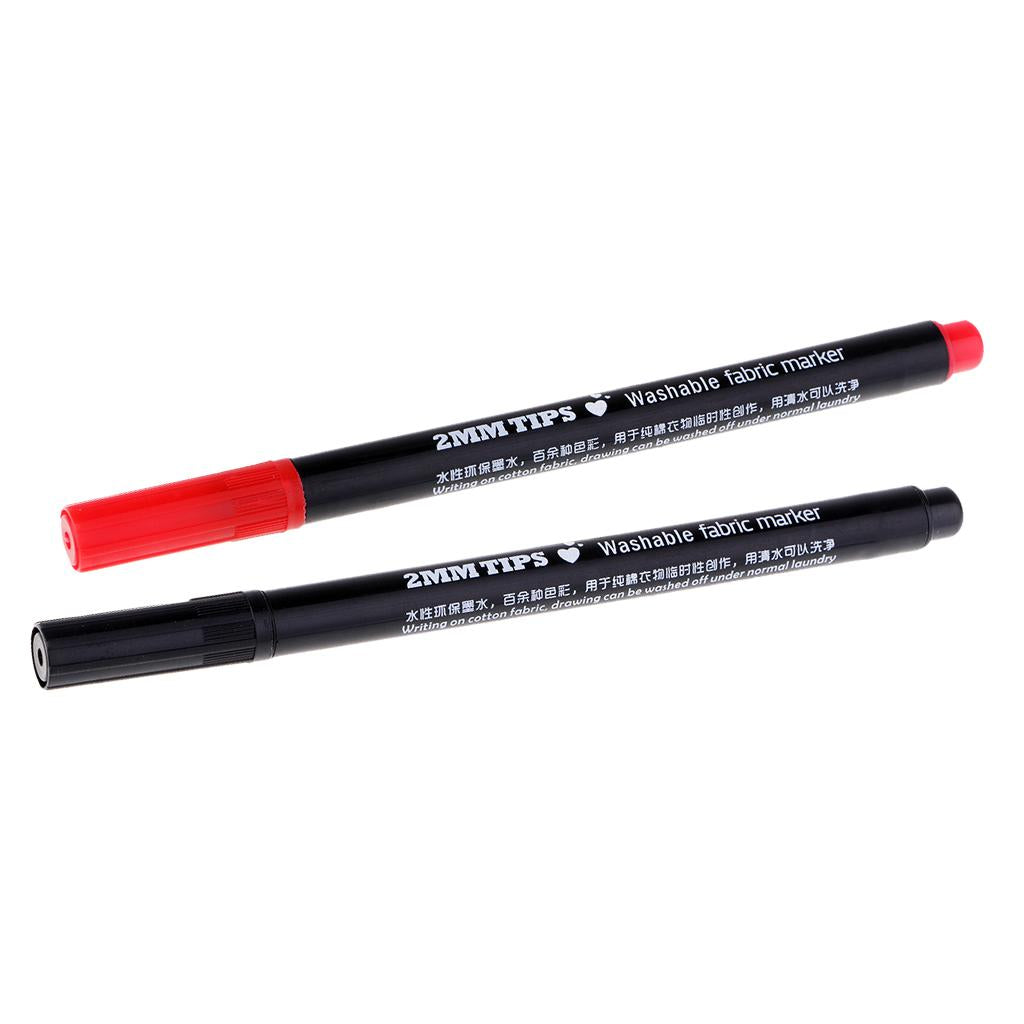 2pcs Washable Fabric Paint Pen Marker Textile Clothes Shoes DIY Craft