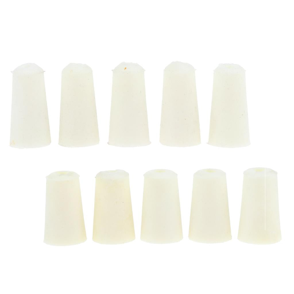 10 Pieces Lab Solid Tapered Silicone Plug Stopper Bung for Test Tube Bottle