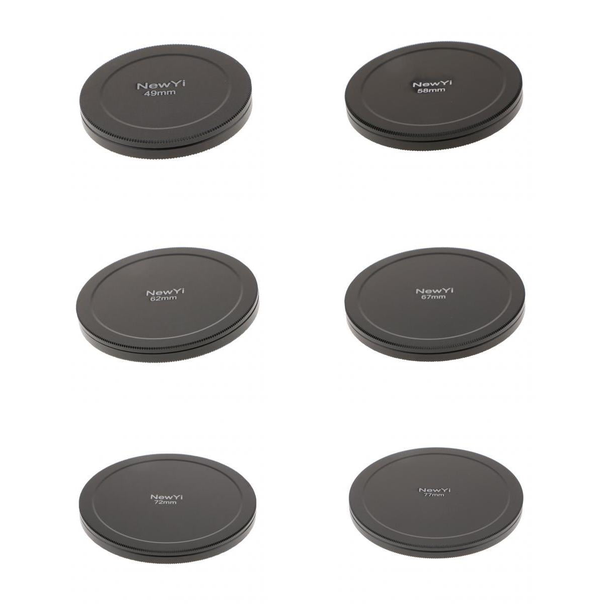 6 Pieces Camera Lens Filter Storage Cap Case Metal Protection Box Cover
