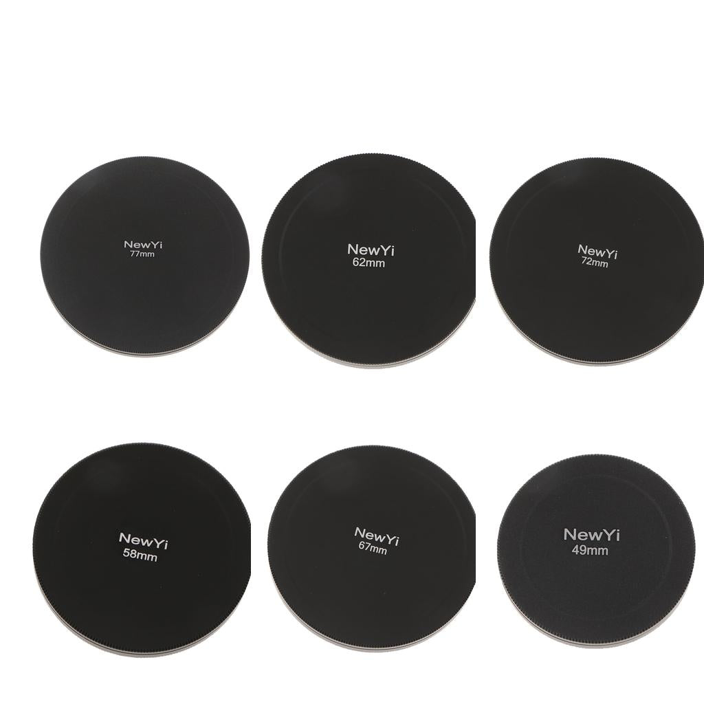 6 Pieces Camera Lens Filter Storage Cap Case Metal Protection Box Cover