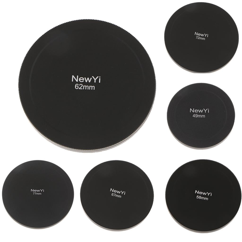 6 Pieces Camera Lens Filter Storage Cap Case Metal Protection Box Cover