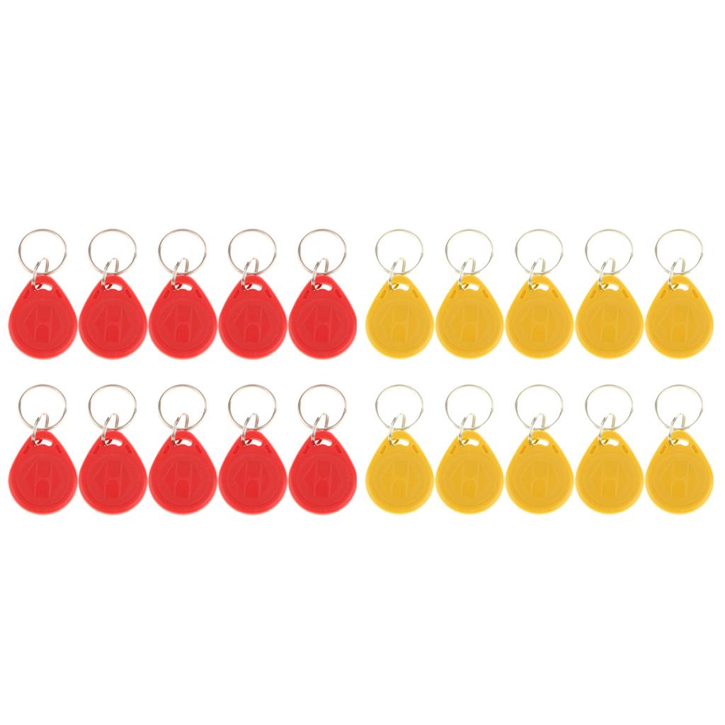 20Pcs 125KHZ RFID Proximity ID Card Token Tags Key Fobs Access System Red