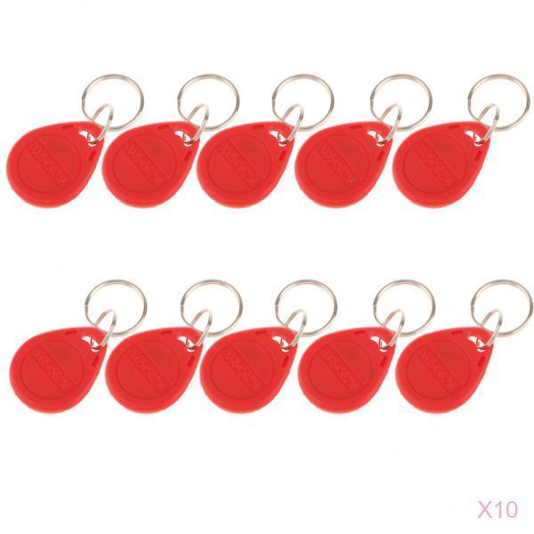 100Pcs 125KHZ RFID Proximity ID Card Token Tags Key Fobs Access System Red
