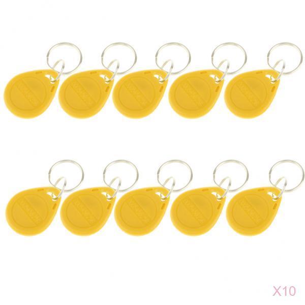 100Pcs 125KHZ RFID Proximity ID Card Token Tags Key Fob Access System Yellow
