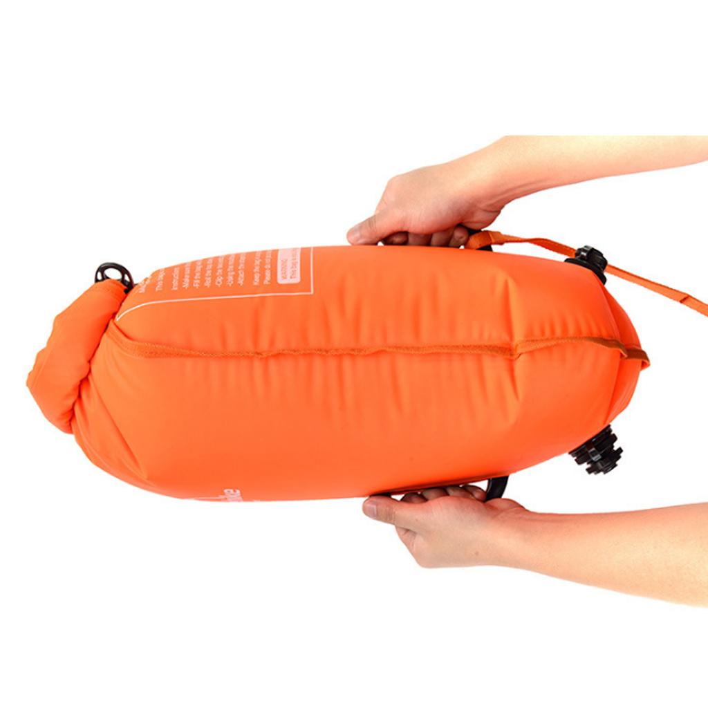 2 Pieces High Visibility Inflatable Bag Safety Pool Swim Buoy Tow Float