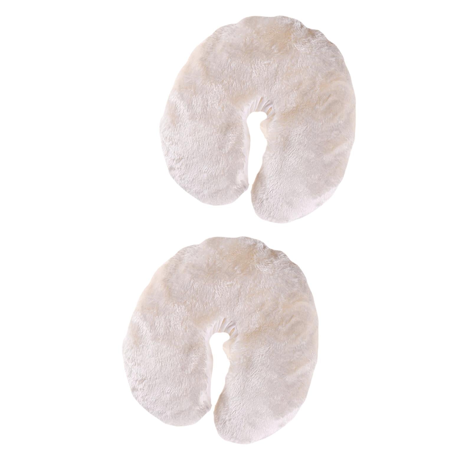 2pcs Fleece Massage Table Bed Chair Headrest Face Cradle Pillow Cover