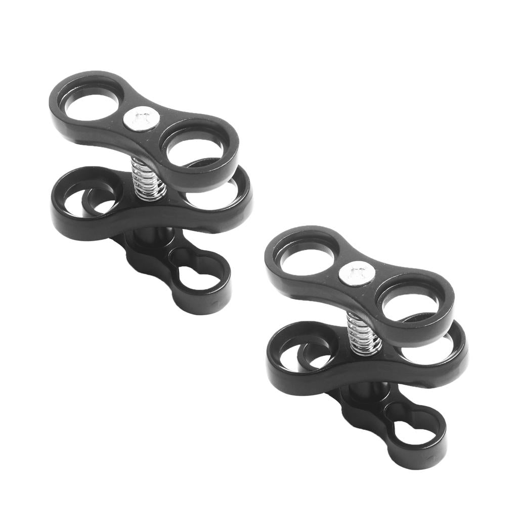 2 Pieces Underwater Diving Flashlight Torch Ball Join Connector Clamp Mount