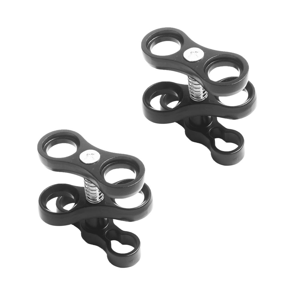 2 Pieces Underwater Diving Flashlight Torch Ball Join Connector Clamp Mount