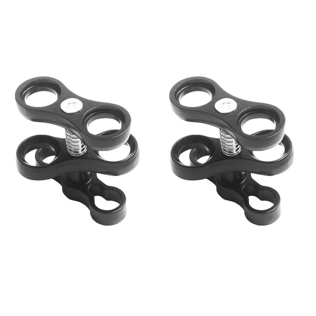 2 Pieces Underwater Diving Flashlight Torch Ball Join Connector Clamp Mount