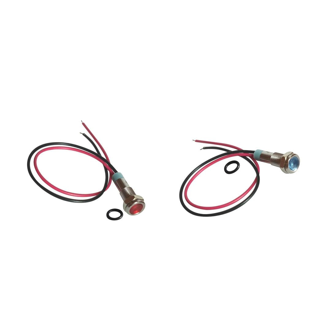 6mm Red &Blue LED Metal Indicator Light Waterproof Signal Pilot Dash Lamp 6V
