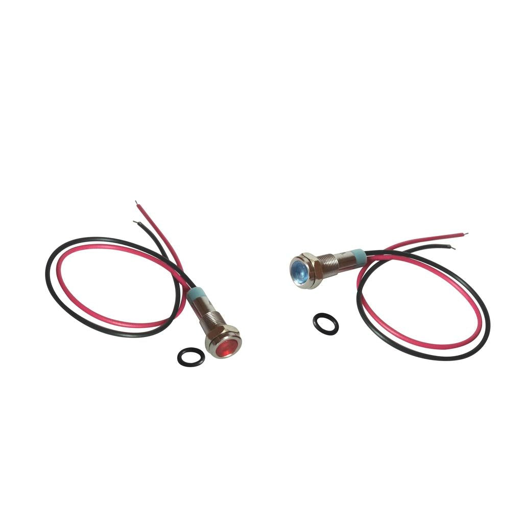 6mm Red &Blue LED Metal Indicator Light Waterproof Signal Pilot Dash Lamp 6V