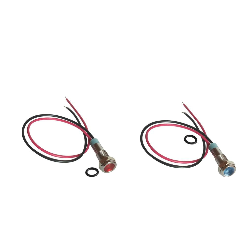 6mm Red &Blue LED Metal Indicator Light Waterproof Signal Pilot Dash Lamp 6V