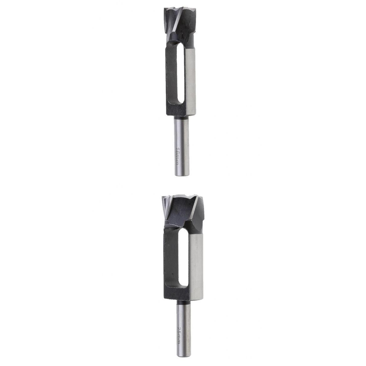 2 Pieces Tapered Snug Plug Cutters 13MM 1/2 Inch Shank 16mm & 25mm