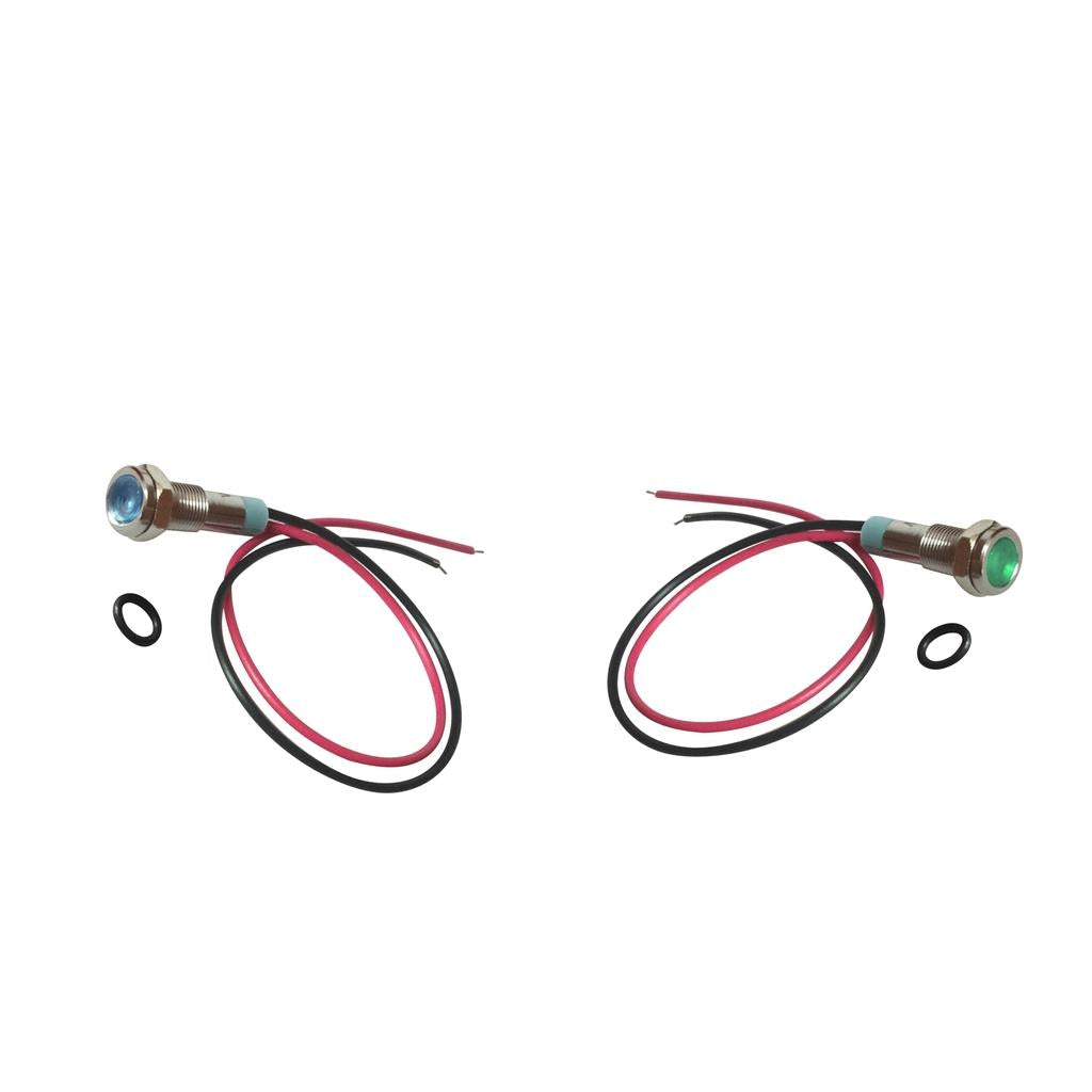 2x Blue&Green 6mm 12V Signal Power Supply LED Indicator Light Lamp Pre-Wired