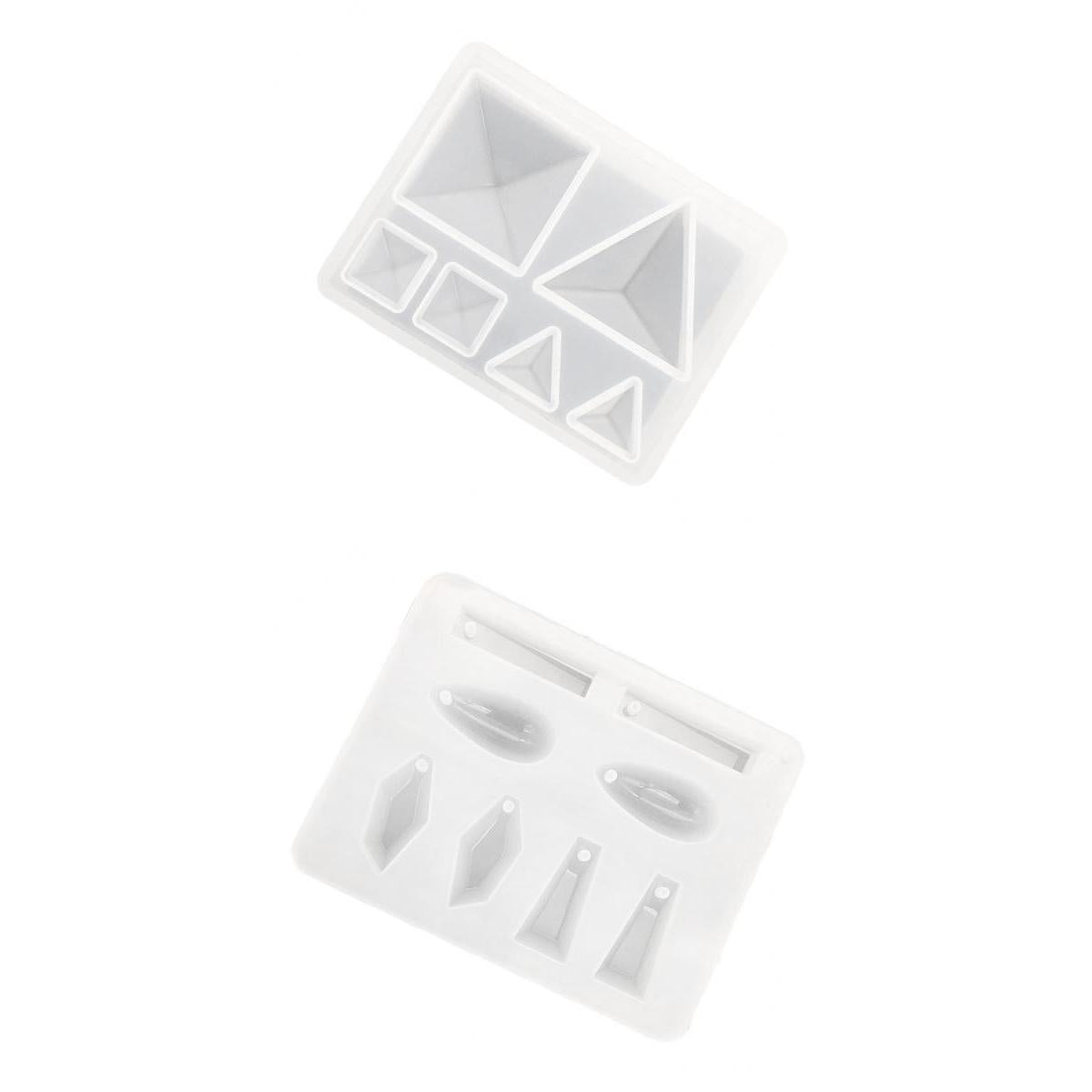 2 Pieces Geometric Silicone Pendant Mold DIY Jewelry Resin Craft Mould Tools