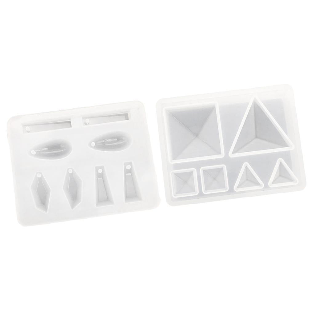 2 Pieces Geometric Silicone Pendant Mold DIY Jewelry Resin Craft Mould Tools