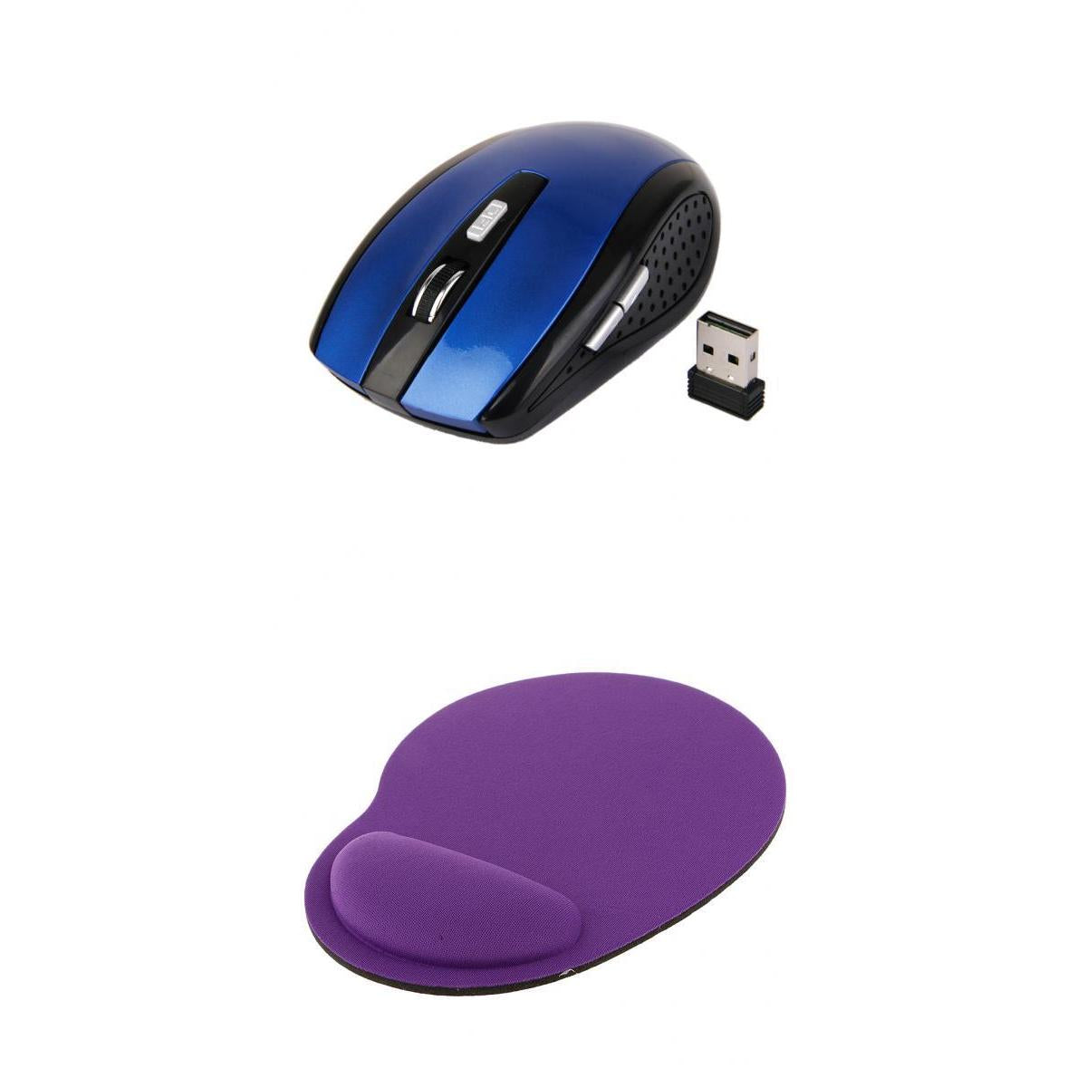 2.4GHz 1600dpi Wireless Optical Mouse + Comfort Soft Rest Wrist Mat Mousepad