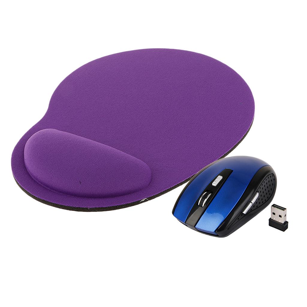 2.4GHz 1600dpi Wireless Optical Mouse + Comfort Soft Rest Wrist Mat Mousepad