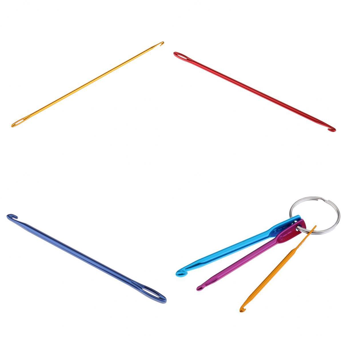 6pcs Mixed Aluminum Crochet Hooks Knitting Needles Set Hand Knit Tools