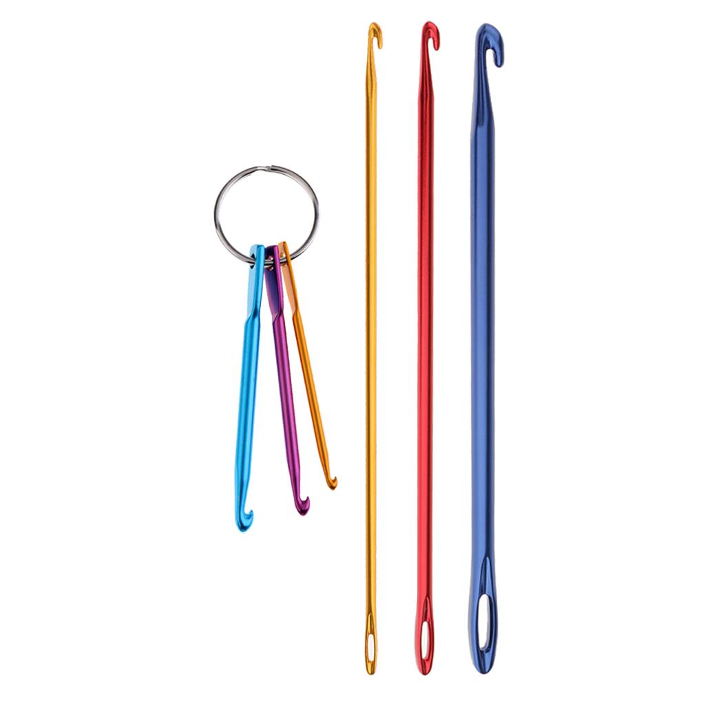 6pcs Mixed Aluminum Crochet Hooks Knitting Needles Set Hand Knit Tools