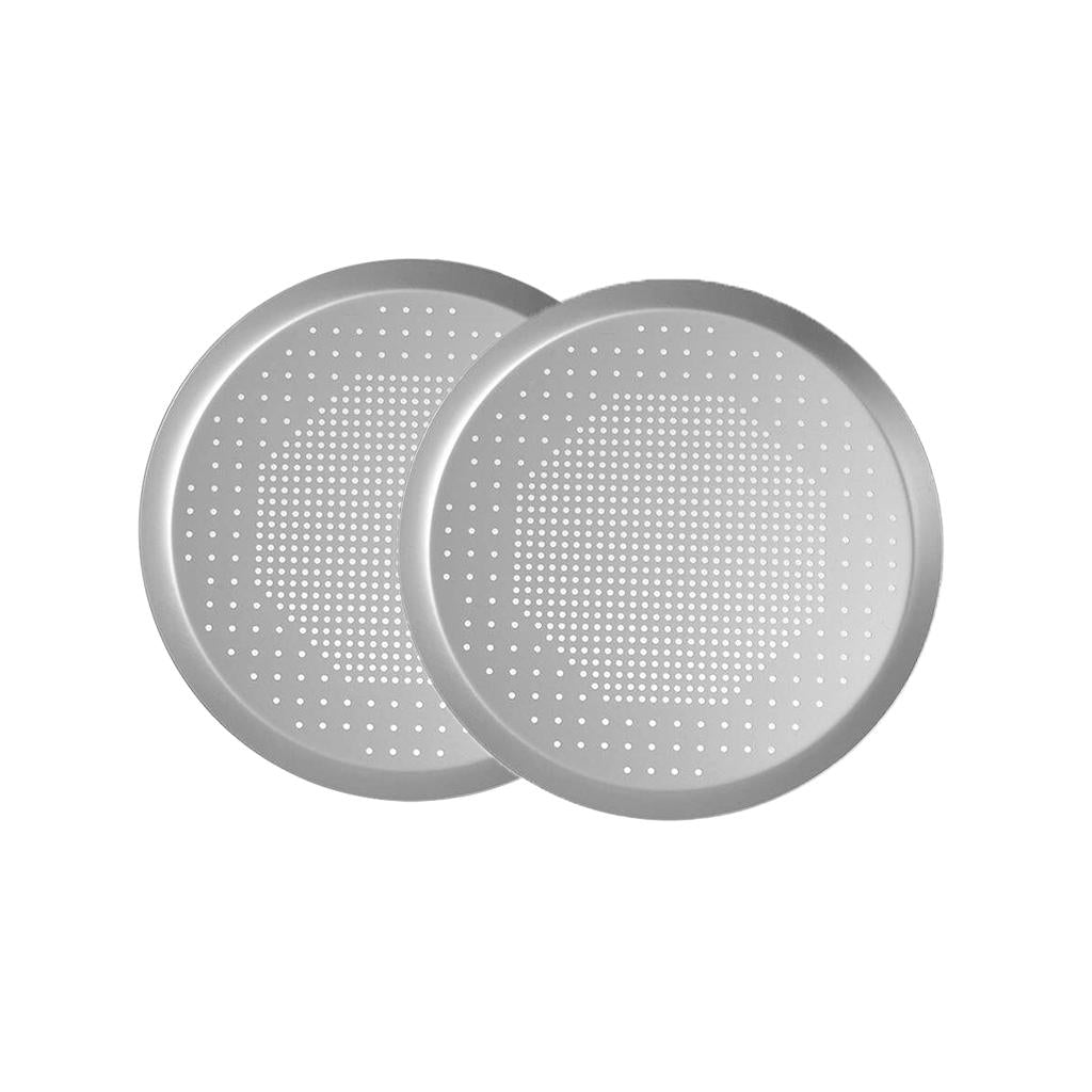 2pcs Anodized Aluminum Alloy Pizza Baking Plate Nonstick Coating 12 inch