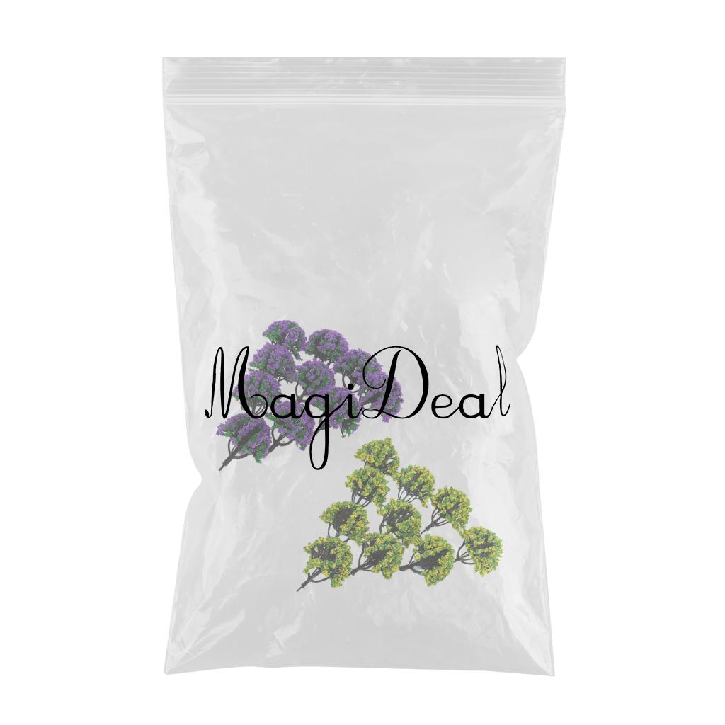 20 Pieces Railroad Scenery Landscape Model Trees with Flowers