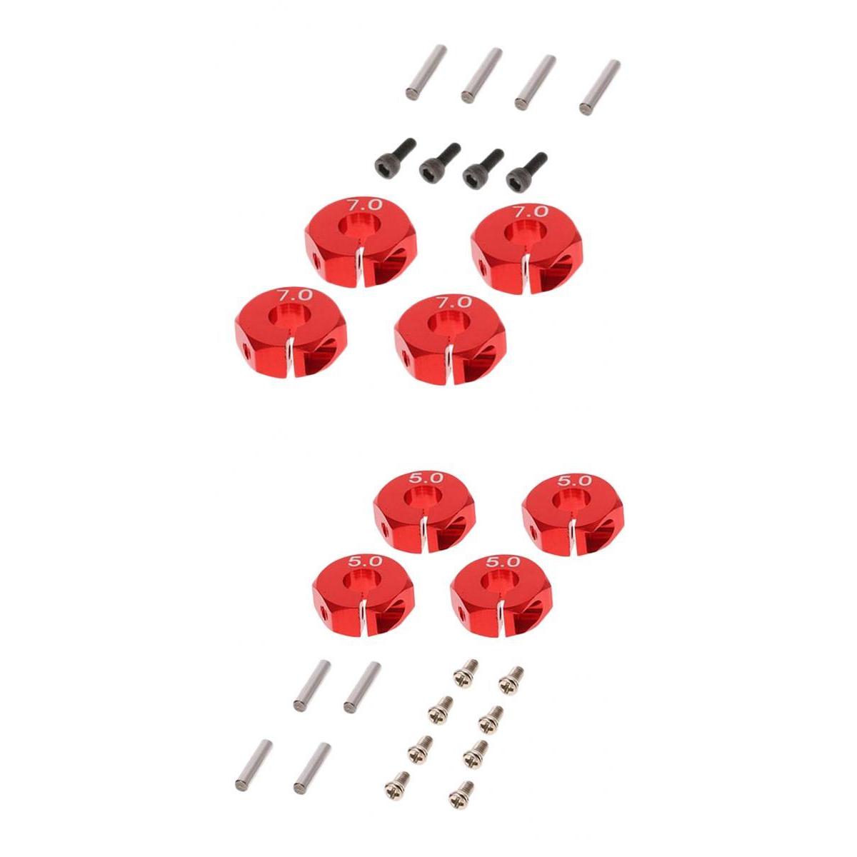 8 Pieces Wheel Hex Drive Hub Adapter Upgrade Parts for 1/10 RC Car 7mm 5mm