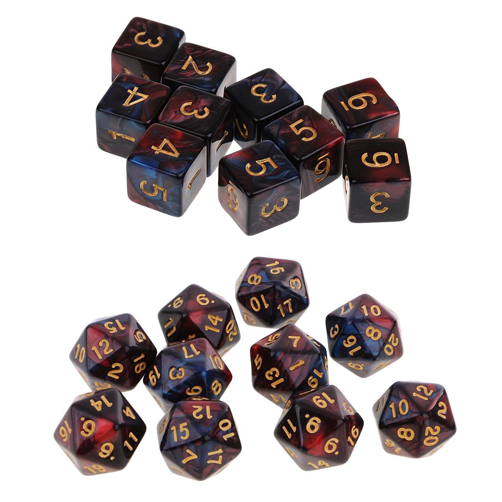 20 Pieces D6 Dice Polyhedral Dice for Dungeons and Dragons Table Games Gift