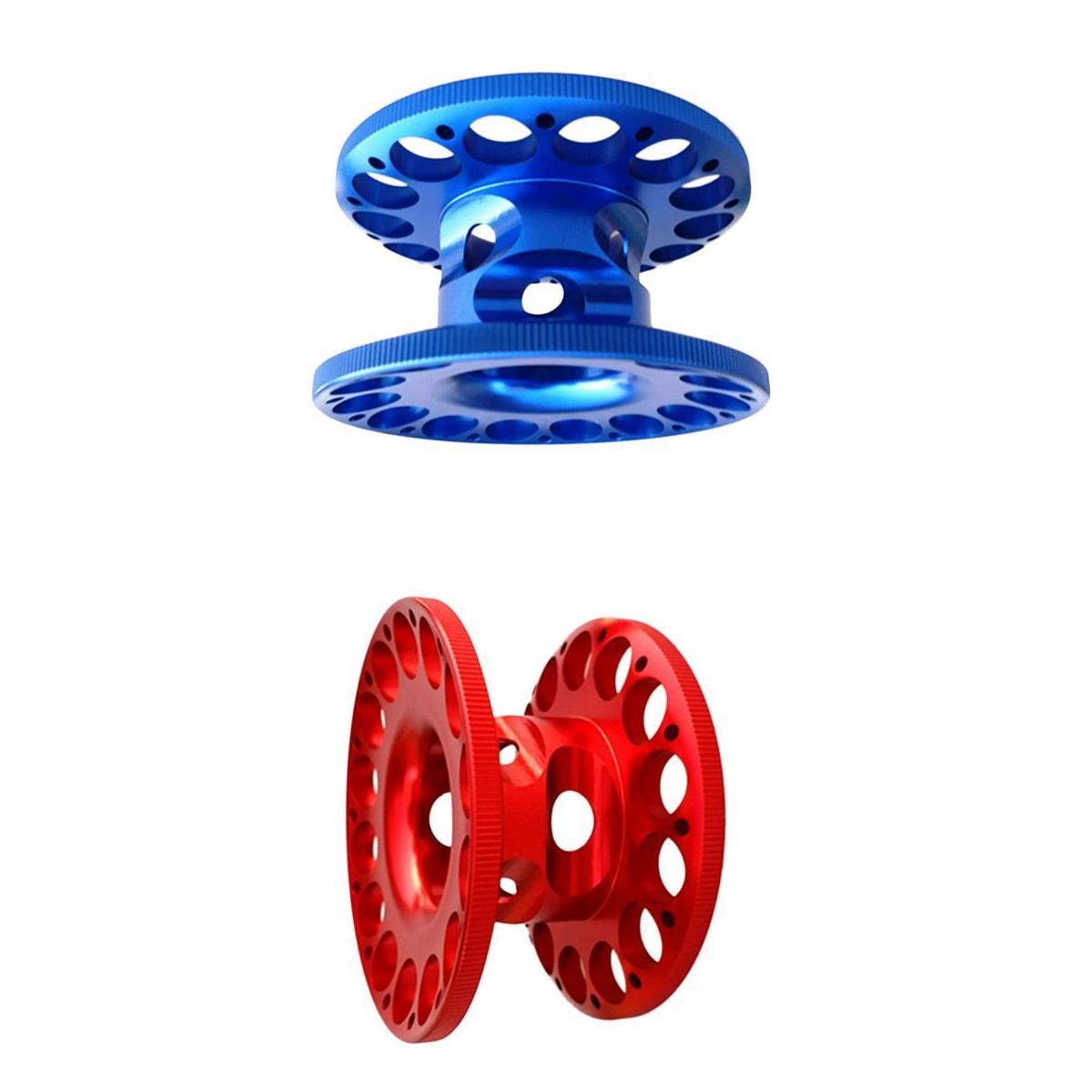 2pcs Aluminum Empty Scuba Diving Finger Reel Guide Line Spool Blue Red
