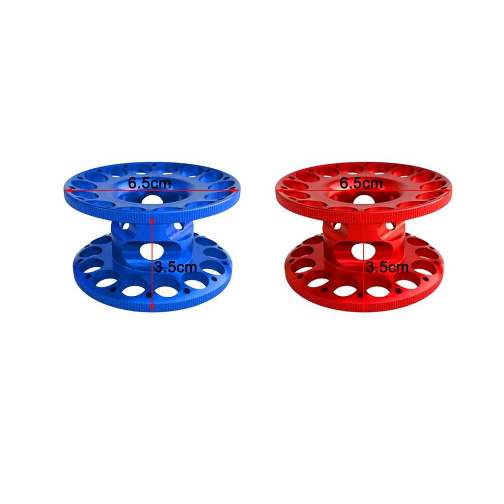 2pcs Aluminum Empty Scuba Diving Finger Reel Guide Line Spool Blue Red