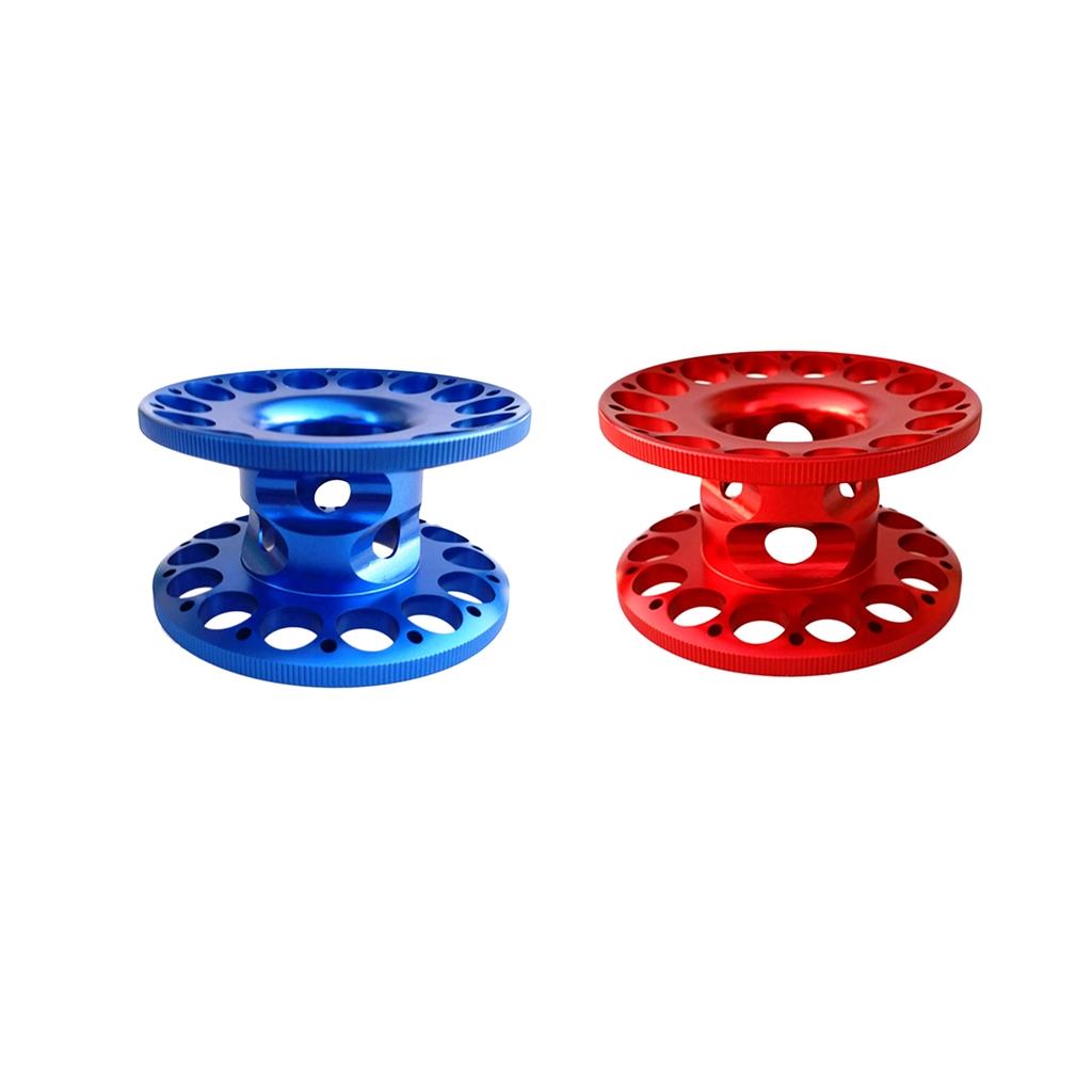 2pcs Aluminum Empty Scuba Diving Finger Reel Guide Line Spool Blue Red