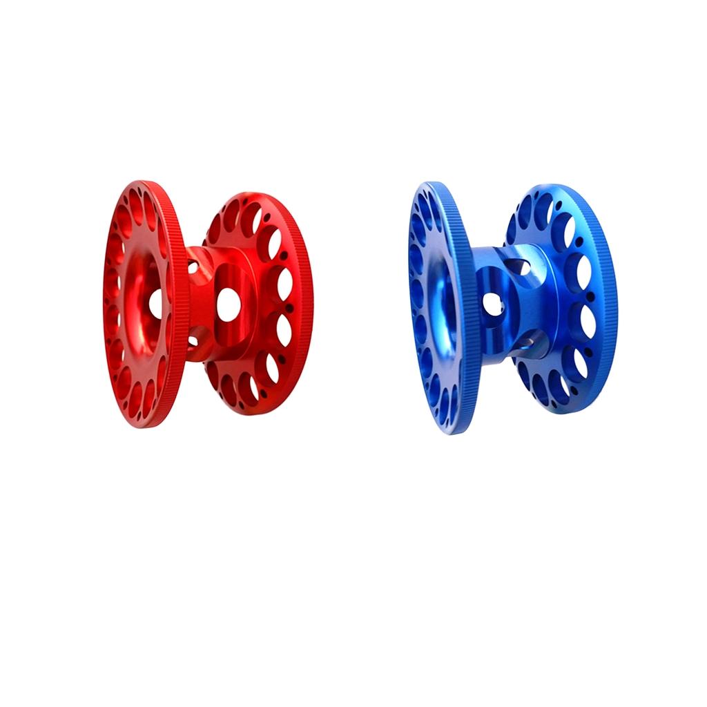 2pcs Aluminum Empty Scuba Diving Finger Reel Guide Line Spool Blue Red