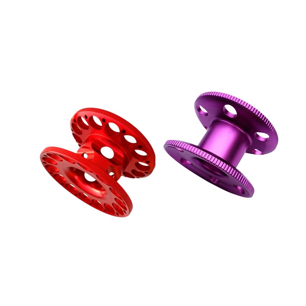 2x Empty Aluminum Alloy Scuba Diving Finger Reel Guide Line Spool Red Purple