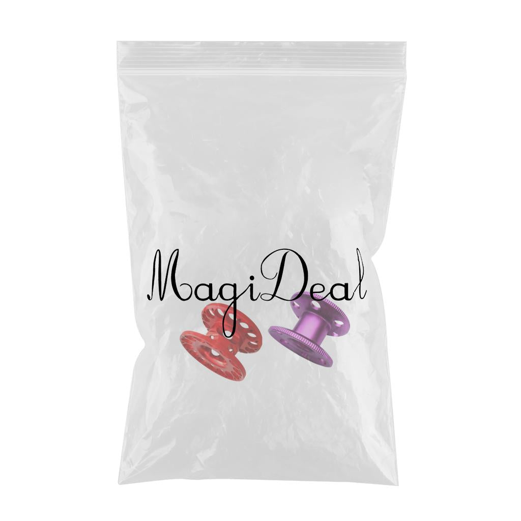 2x Empty Aluminum Alloy Scuba Diving Finger Reel Guide Line Spool Red Purple