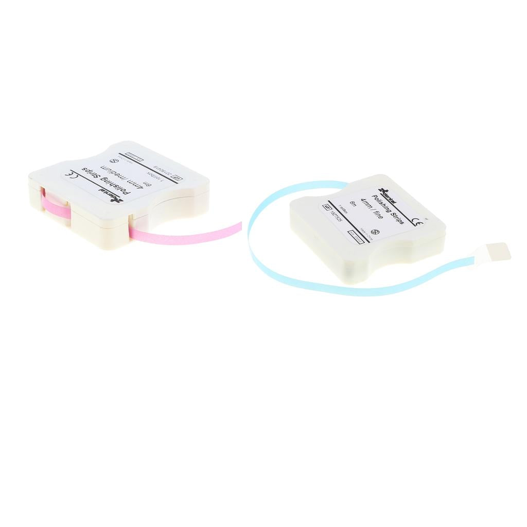 2pcs Dental Fine/Medium Polishing Strips Finishing Sanding Paper 50um 30um