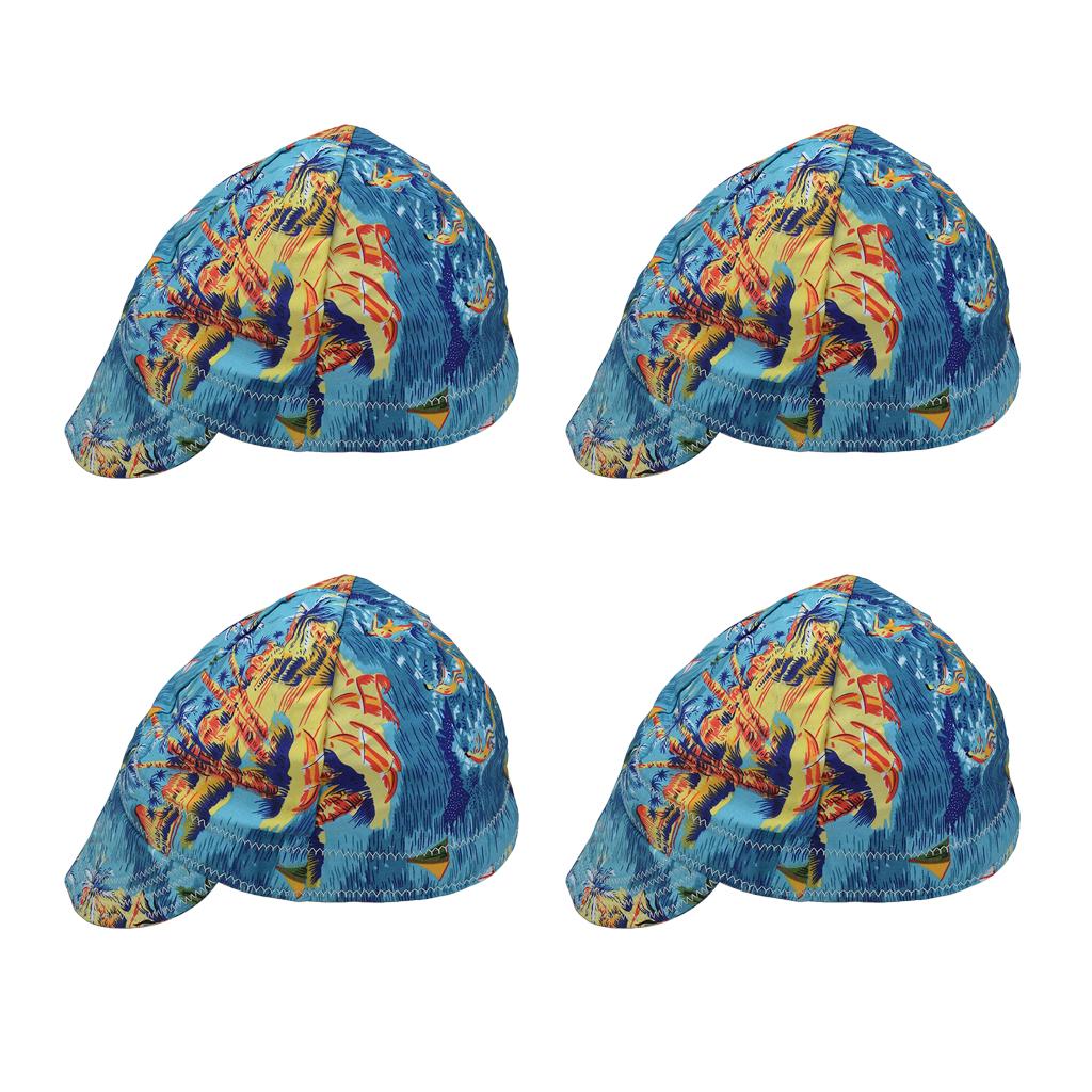 4x Fashion Elastic Welding Welder Hat Cap Pure Cotton Flame Retardant -Beach