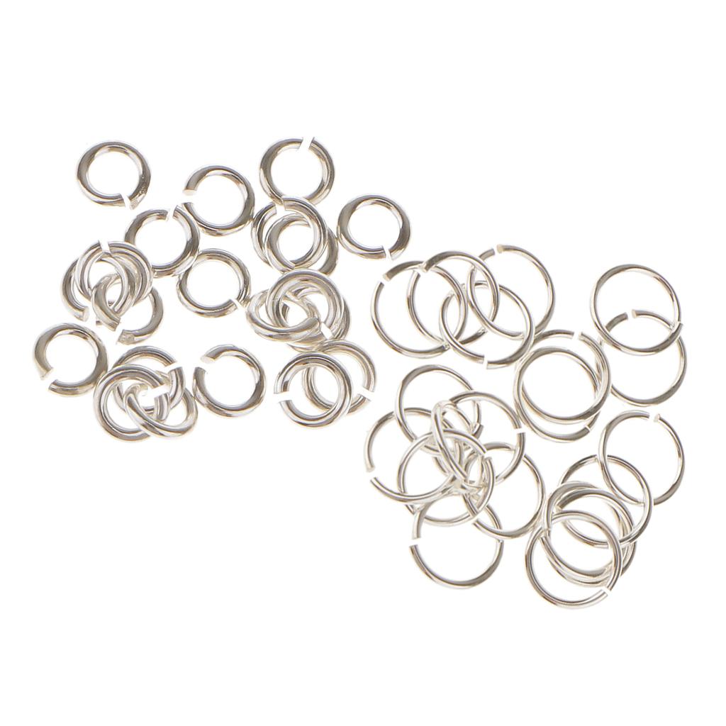 80 Pieces 3mm 6mm Mixed Lot Jewelry Findings Sterling Silver Open Jump Rings