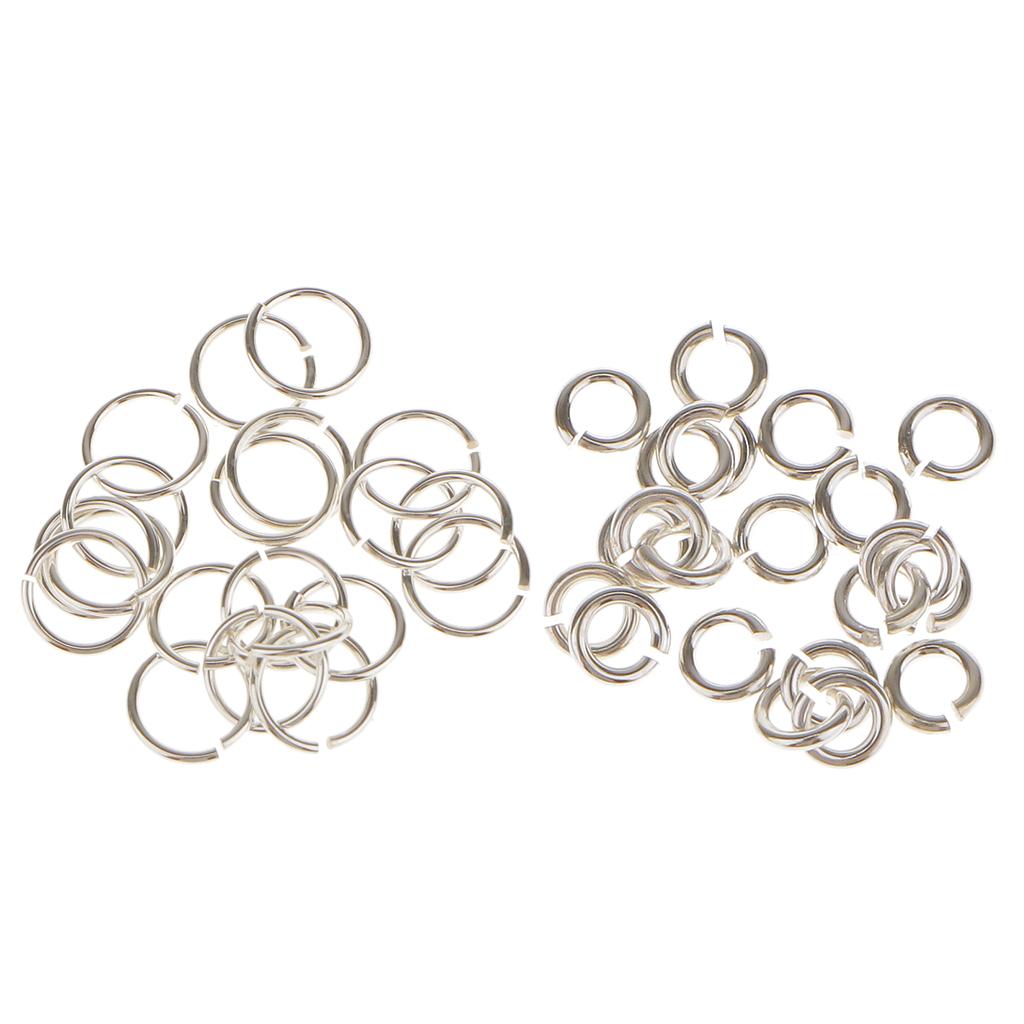 80 Pieces 3mm 6mm Mixed Lot Jewelry Findings Sterling Silver Open Jump Rings