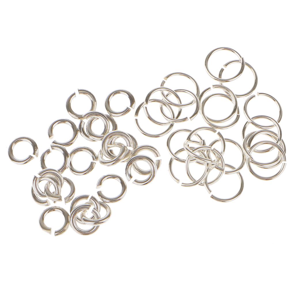 80 Pieces 3mm 6mm Mixed Lot Jewelry Findings Sterling Silver Open Jump Rings