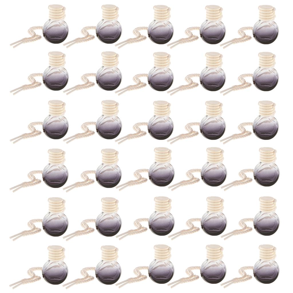 30pcs Empty Perfume Bottle Pendant Car Hanging Ornament Home Decor Round