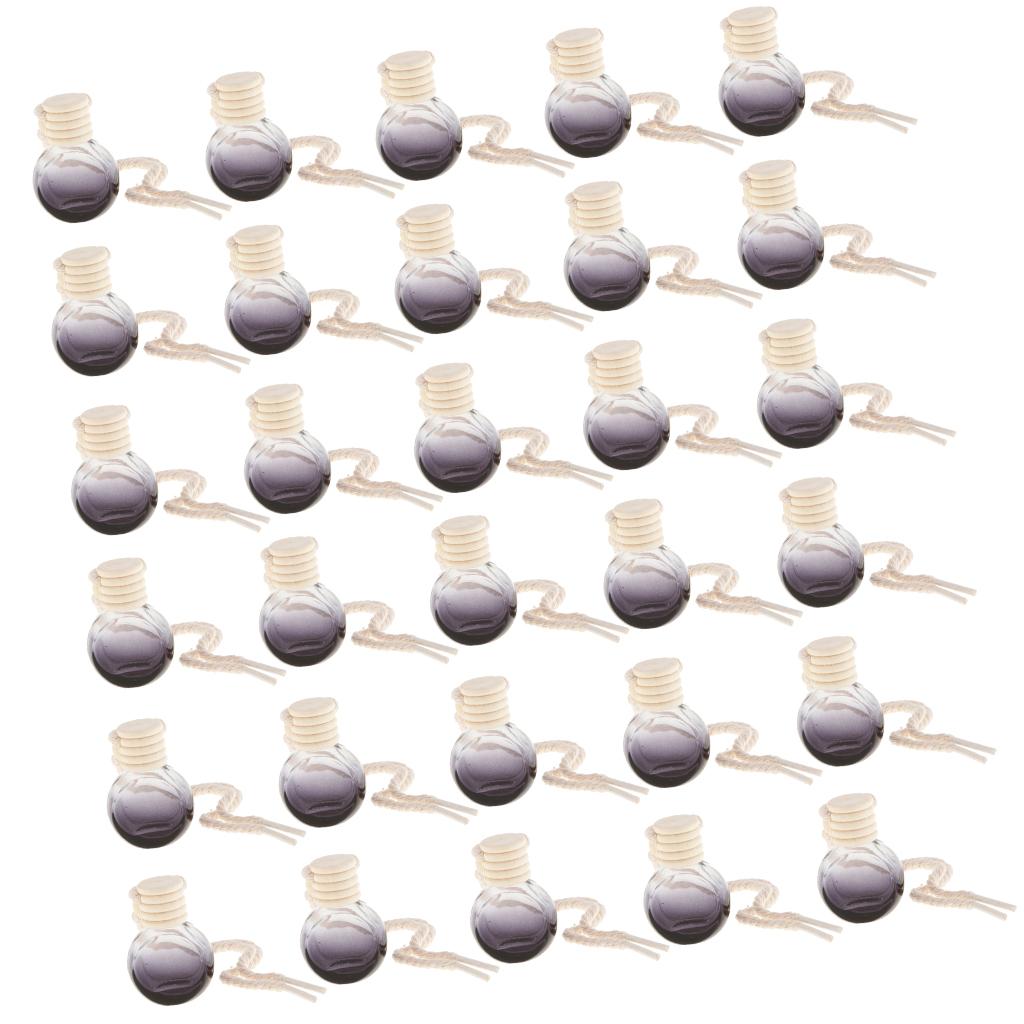 30pcs Empty Perfume Bottle Pendant Car Hanging Ornament Home Decor Round
