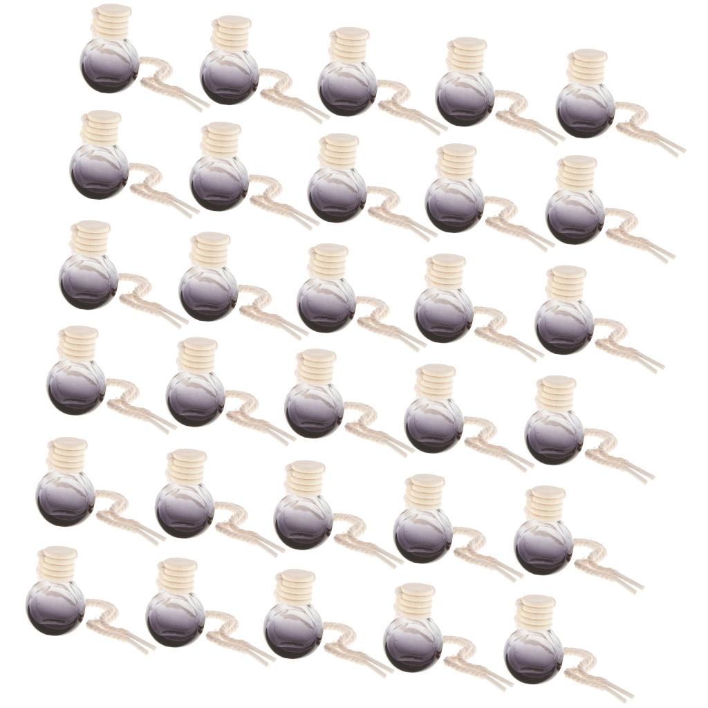 30pcs Empty Perfume Bottle Pendant Car Hanging Ornament Home Decor Round