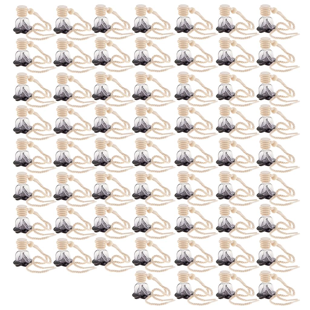 60pcs Empty Perfume Bottle Pendant Car Hanging Ornament Home Decor Round