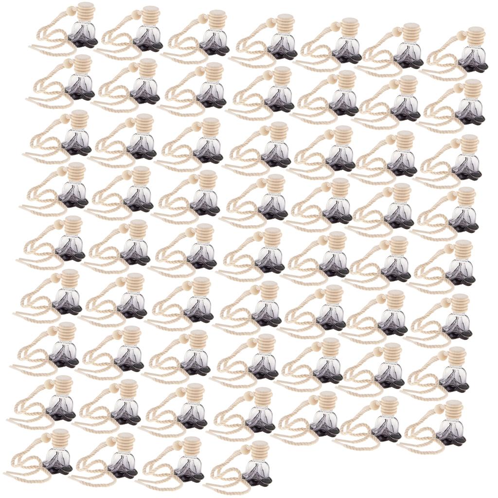 60pcs Empty Perfume Bottle Pendant Car Hanging Ornament Home Decor Round