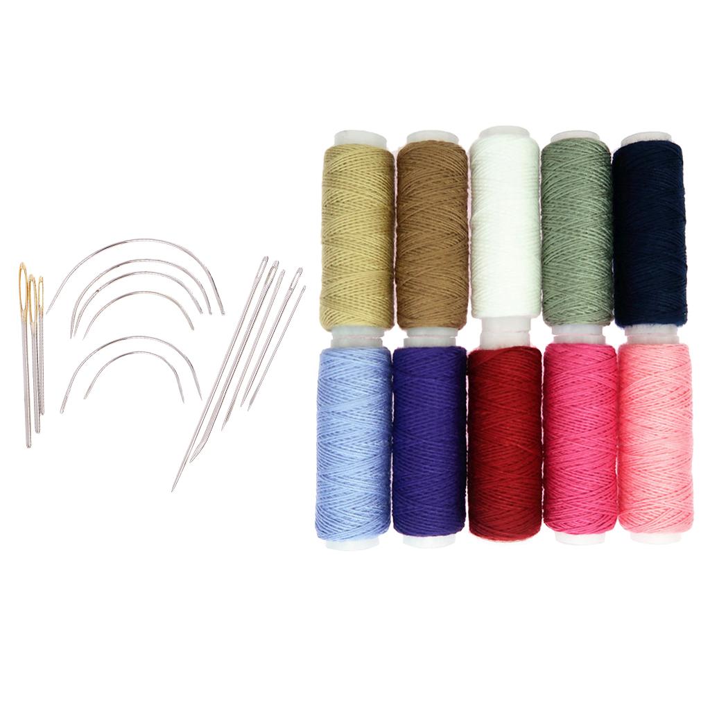 24Pcs/lot Hand Sewing Threads with Repair Upholstery Curved Needles Carpet