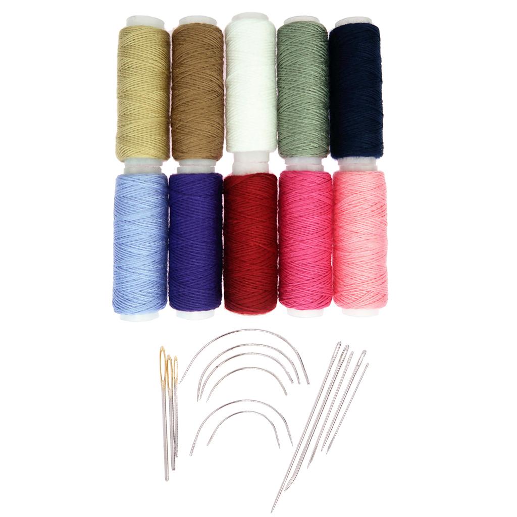 24Pcs/lot Hand Sewing Threads with Repair Upholstery Curved Needles Carpet